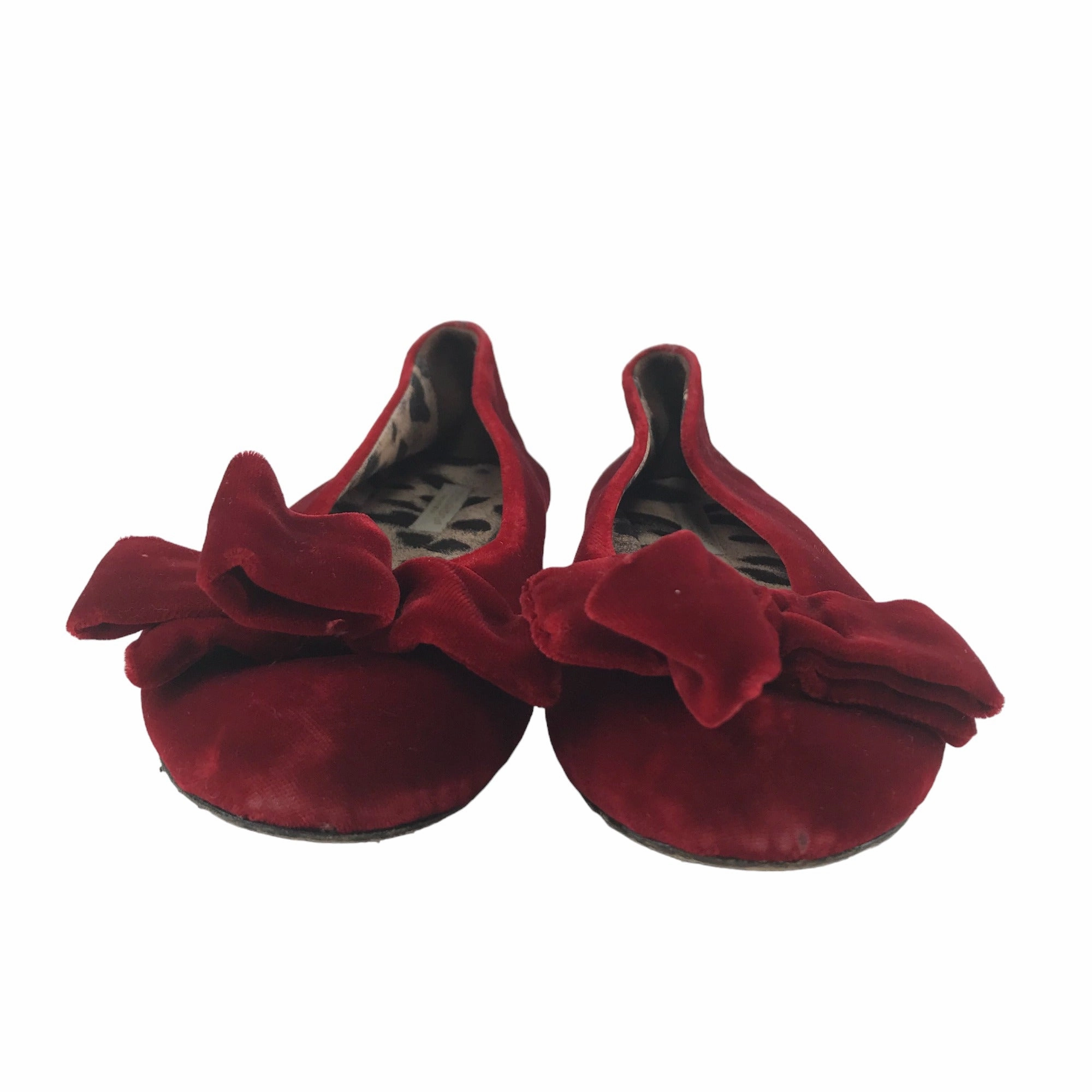 Flat Open Back Shoes Dolce Gabbana Pumps Shoe Size 1 Red Velvet Flat Ballerina Shoes