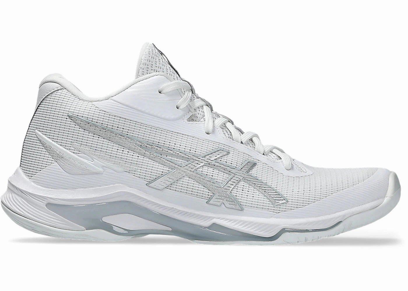 ASICS Netburner Ballistic FF MT 4 White Pure Silver (Women's) Ebay Asics Volleyball Shoes