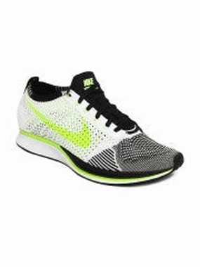 Older Nike Running Shoes Nike Unisex White & Black Flyknit Racer Sports Shoes