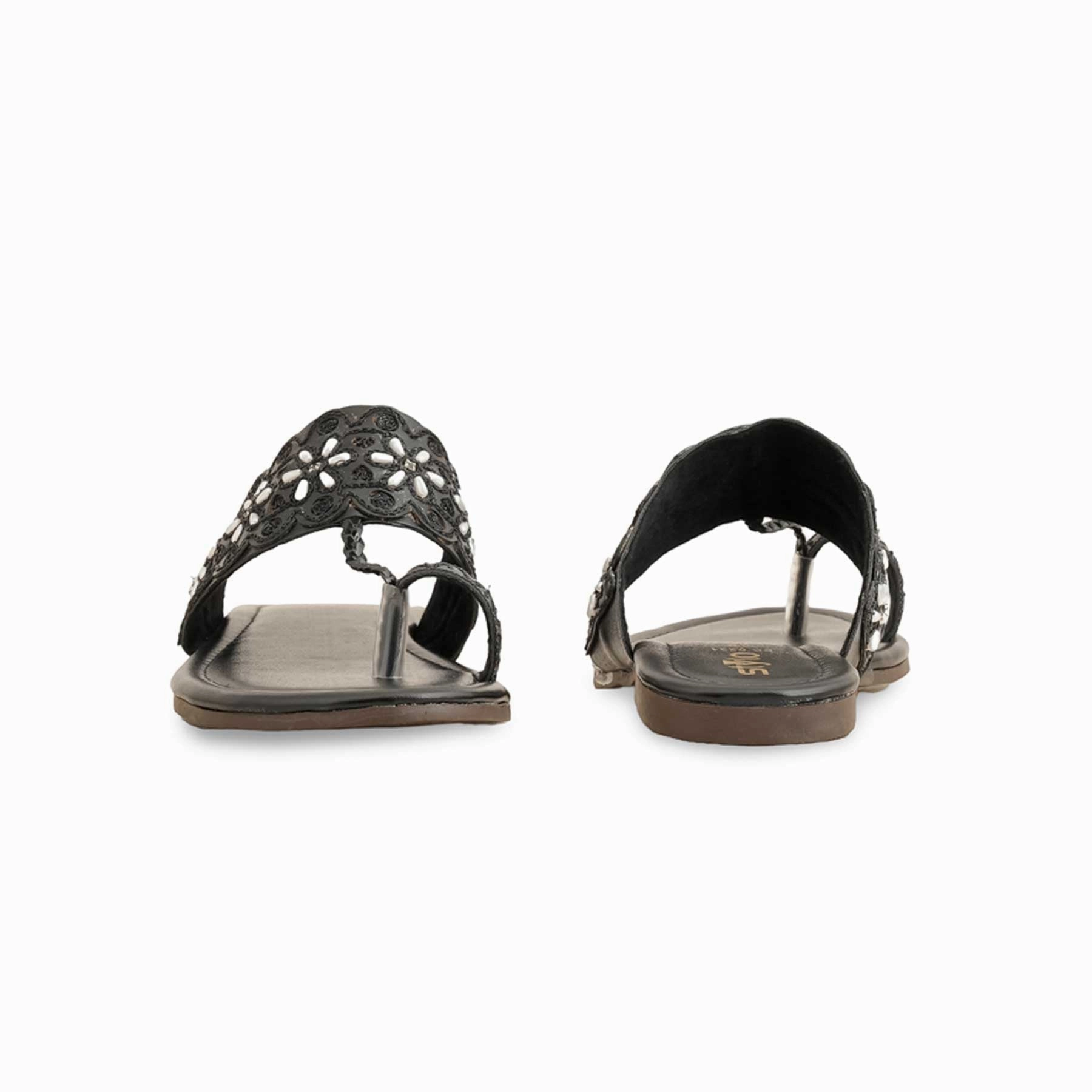 Flat Foot Pronation Running Shoes Black Formal Chappal For Women EC0231