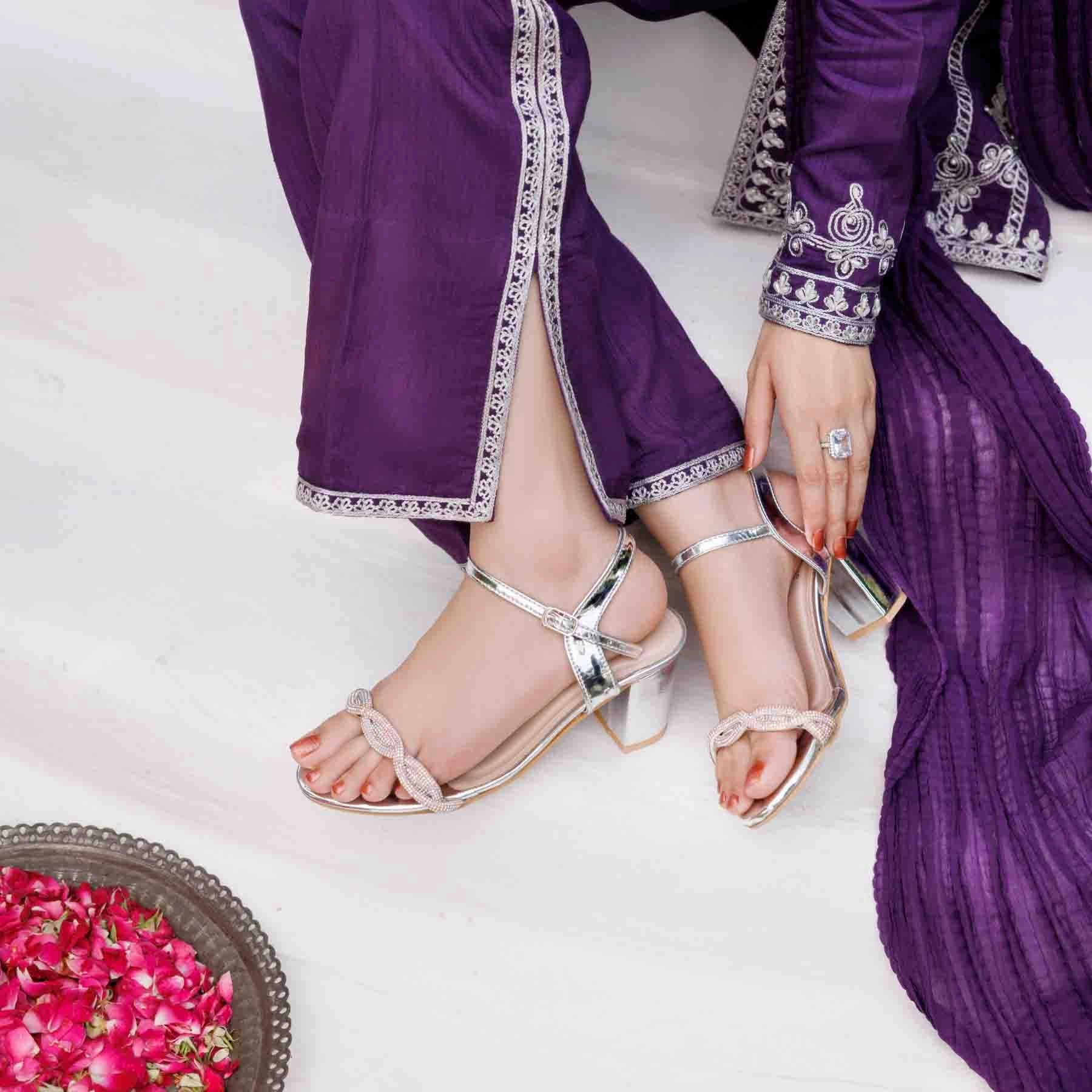 Silver Fancy Women Sandal FN6076 Sandals Wedding