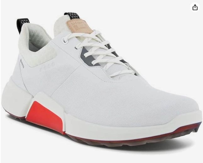 ECCO Men's Biom Hybrid 4 Gore-tex Waterproof Golf Shoe, White Waterproof Cross Training Shoes