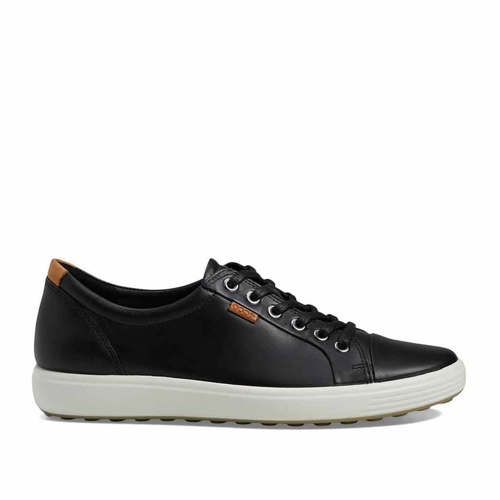 Ecco Soft 7 Women's Sneaker - Black Orange Flats Shoes