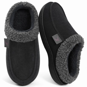 Arch Heel Support Slippers Ecetana House Slippers for Men Memory Foam Fuzzy Slippers Non Slip House Shoes for Men Indoor/Outdoor
