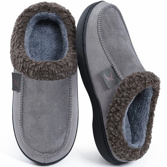 Ecetana House Slippers for Men Memory Foam Fuzzy Slippers Non Slip House Shoes for Men Indoor/Outdoor Jason Slippers