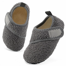 Boston Slippers Ecetana Toddler Slippers Boys Girls House Shoes Kids Fuzzy Cozy Walking Shoes Indoor/Outdoor