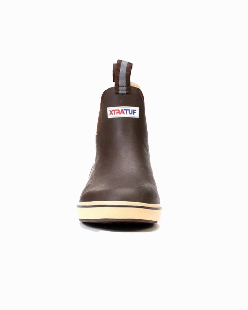 6" Ankle Deck Boots in Chocolate Tan Boots With Suit