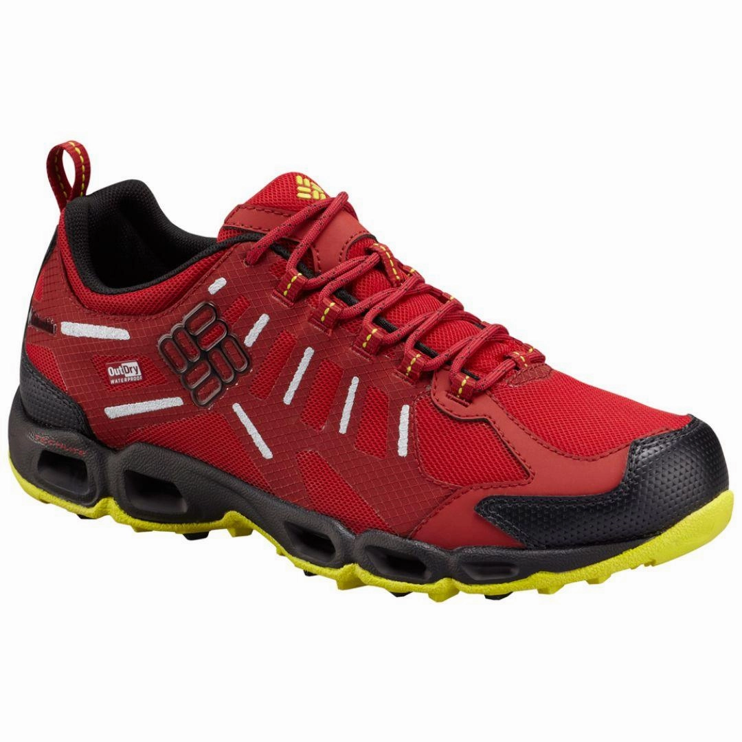Columbia Men Red VENTFREAK OUTDRY Waterproof Hiking Shoes For Alaska