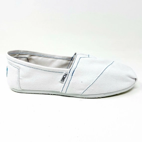 Flat Closed Toe Shoes Toms Classics White Womens Slip On Casual Canvas Flat Shoes