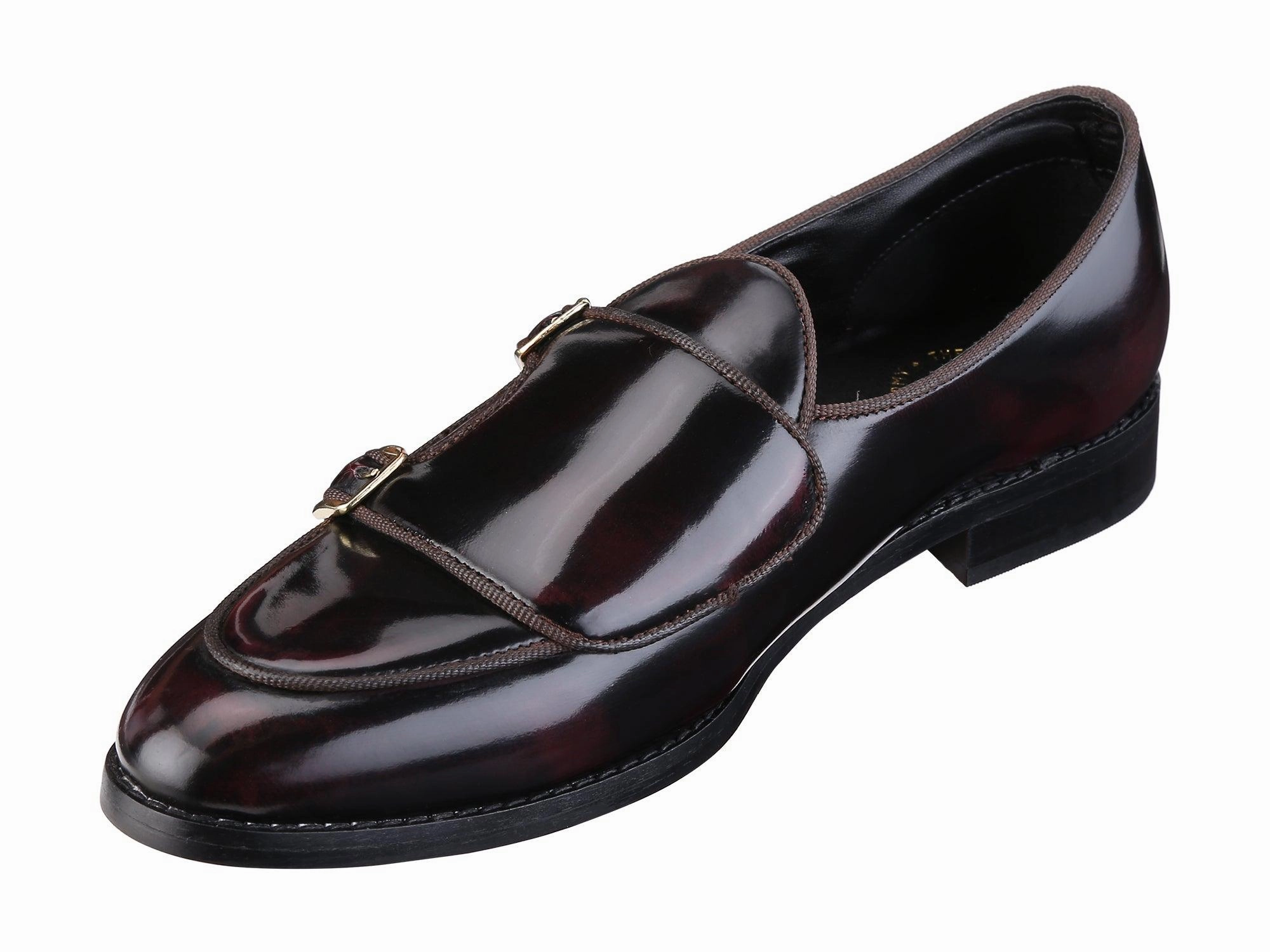 Slip On Ballet Flat Bello Patent Cherry/Black Double Monk Loafers