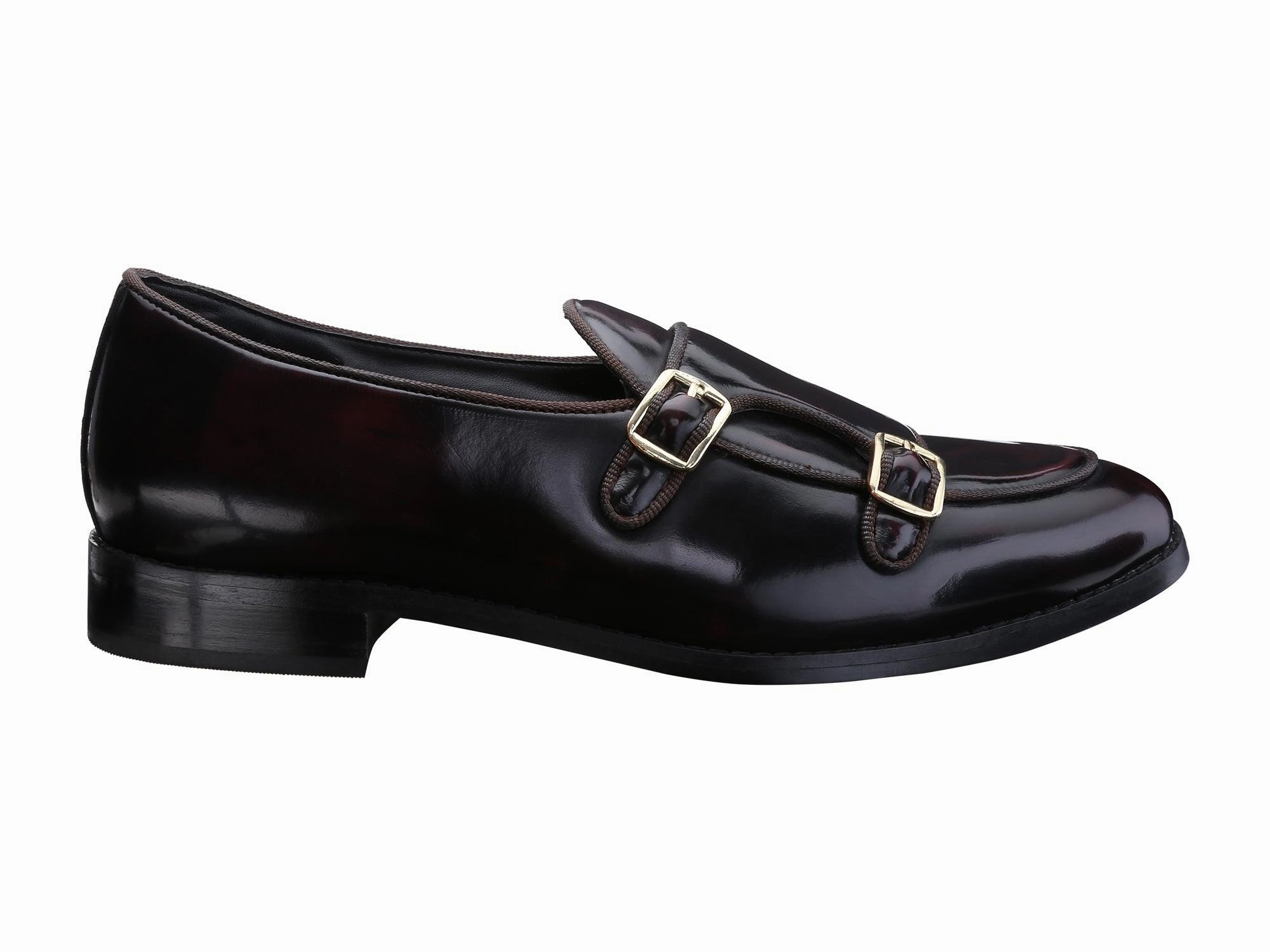 Slip On Training Shoes Bello Patent Cherry/Black Double Monk Loafers