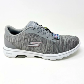 Skechers Go Walk 5 True Gray White Womens Air Cooled Casual Shoes For Italy Comfortable Walking