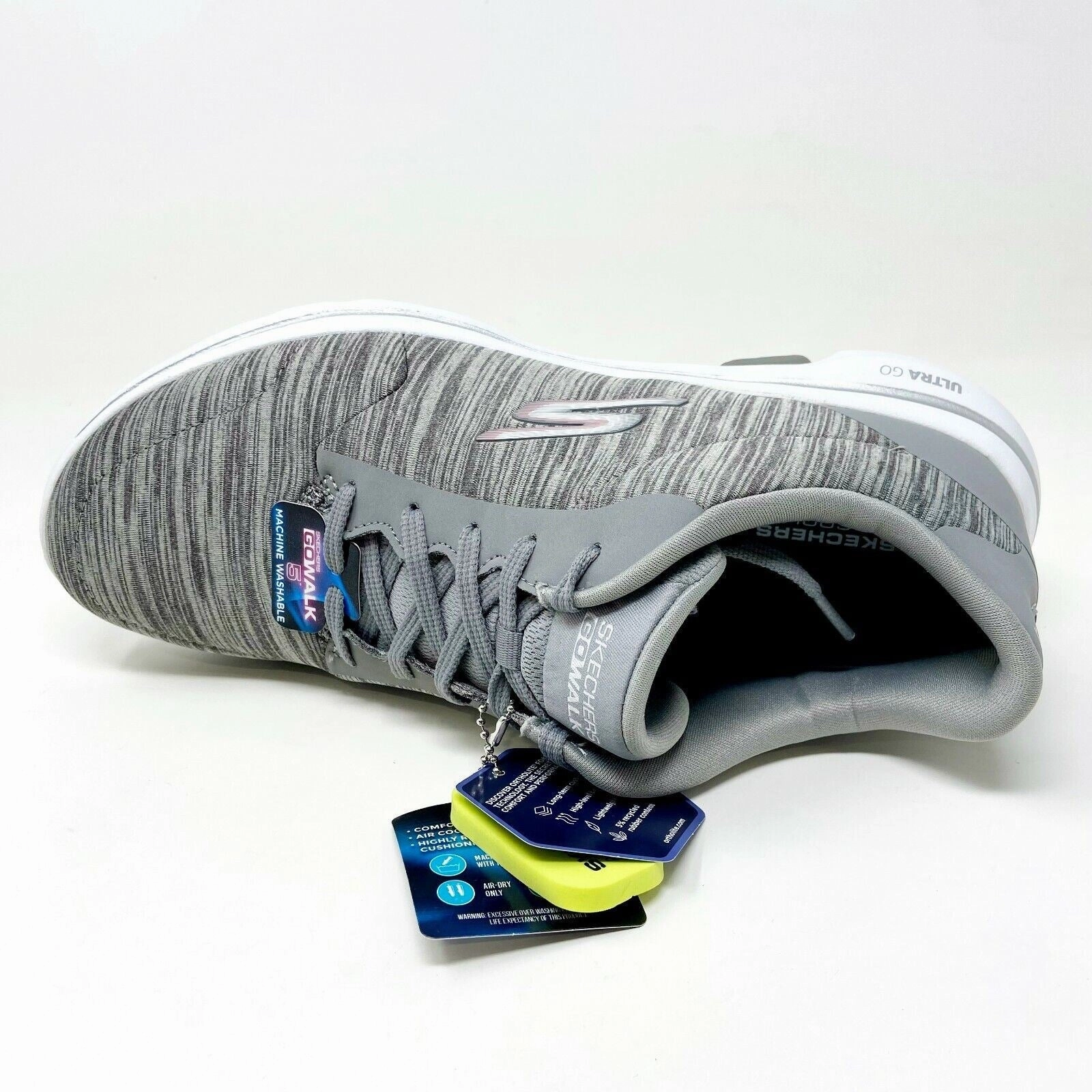 For Flat Feet And Overpronation  Best Walking Skechers Go Walk 5 True Gray White Womens Air Cooled Casual Shoes