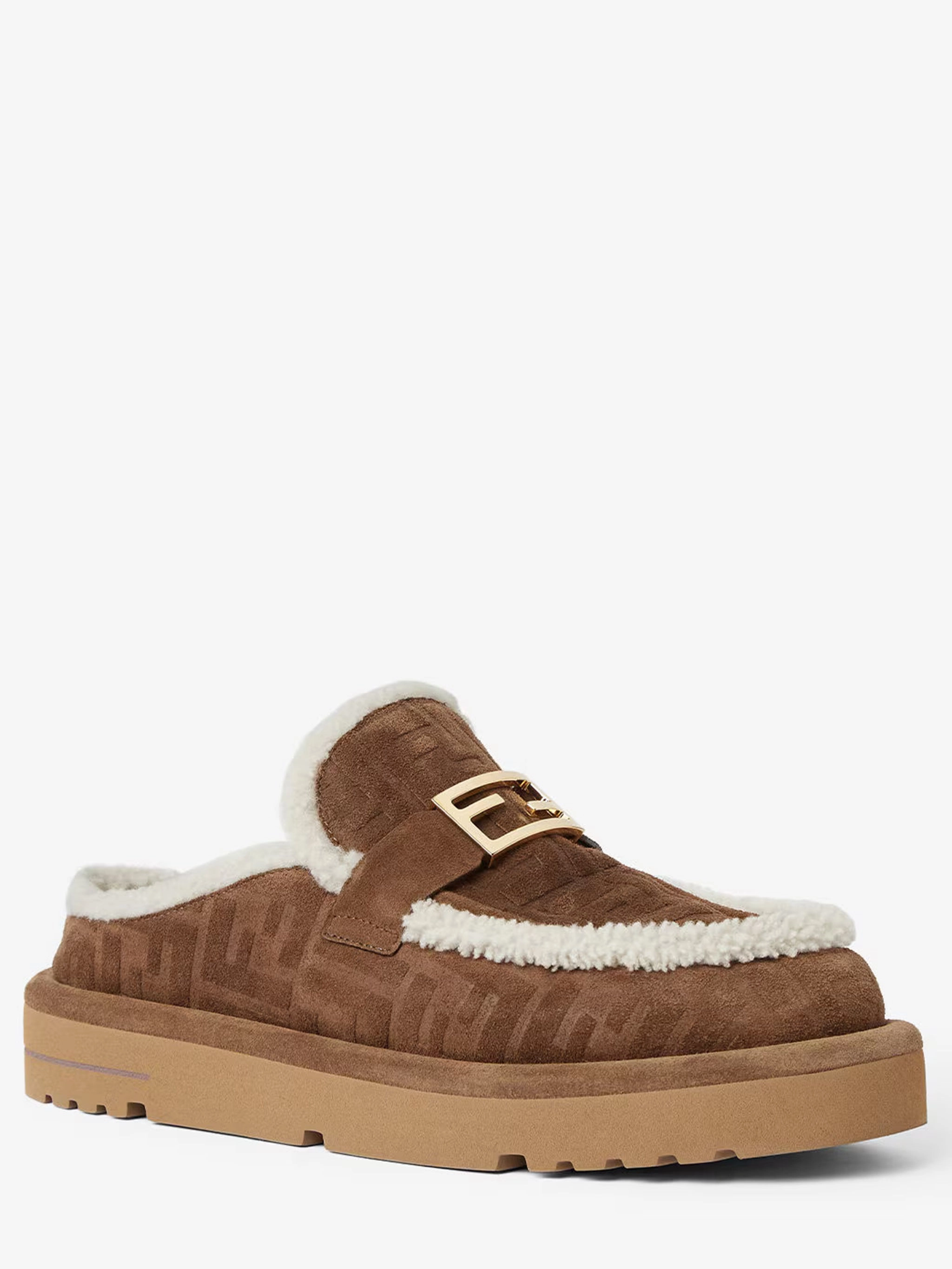 FENDI Chic Round-Toe Suede Sandals for Women Gladiator Platform Sandals