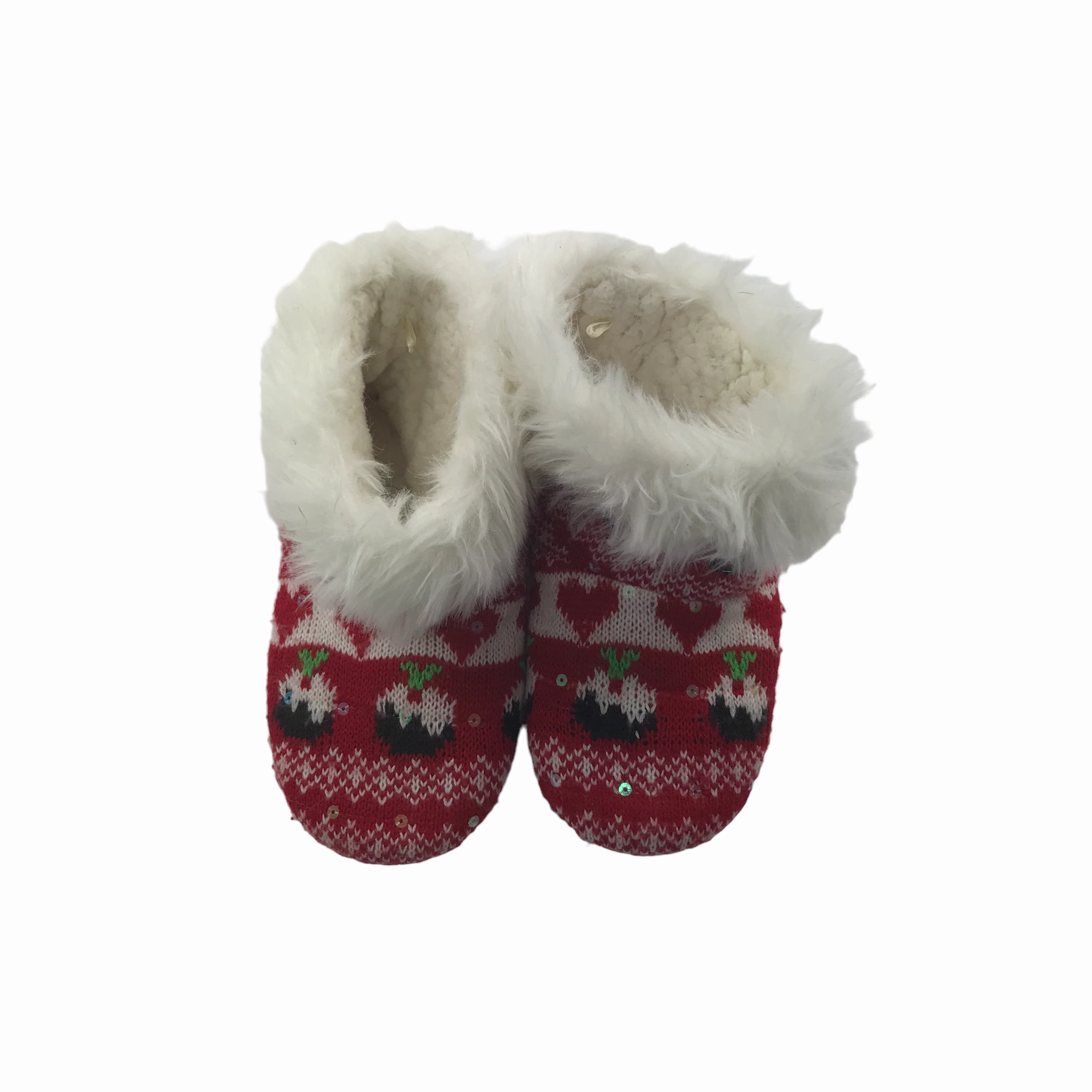 Primark Red Xmas Pattern Slippers Shoe Size 13 jr Hunter Slippers