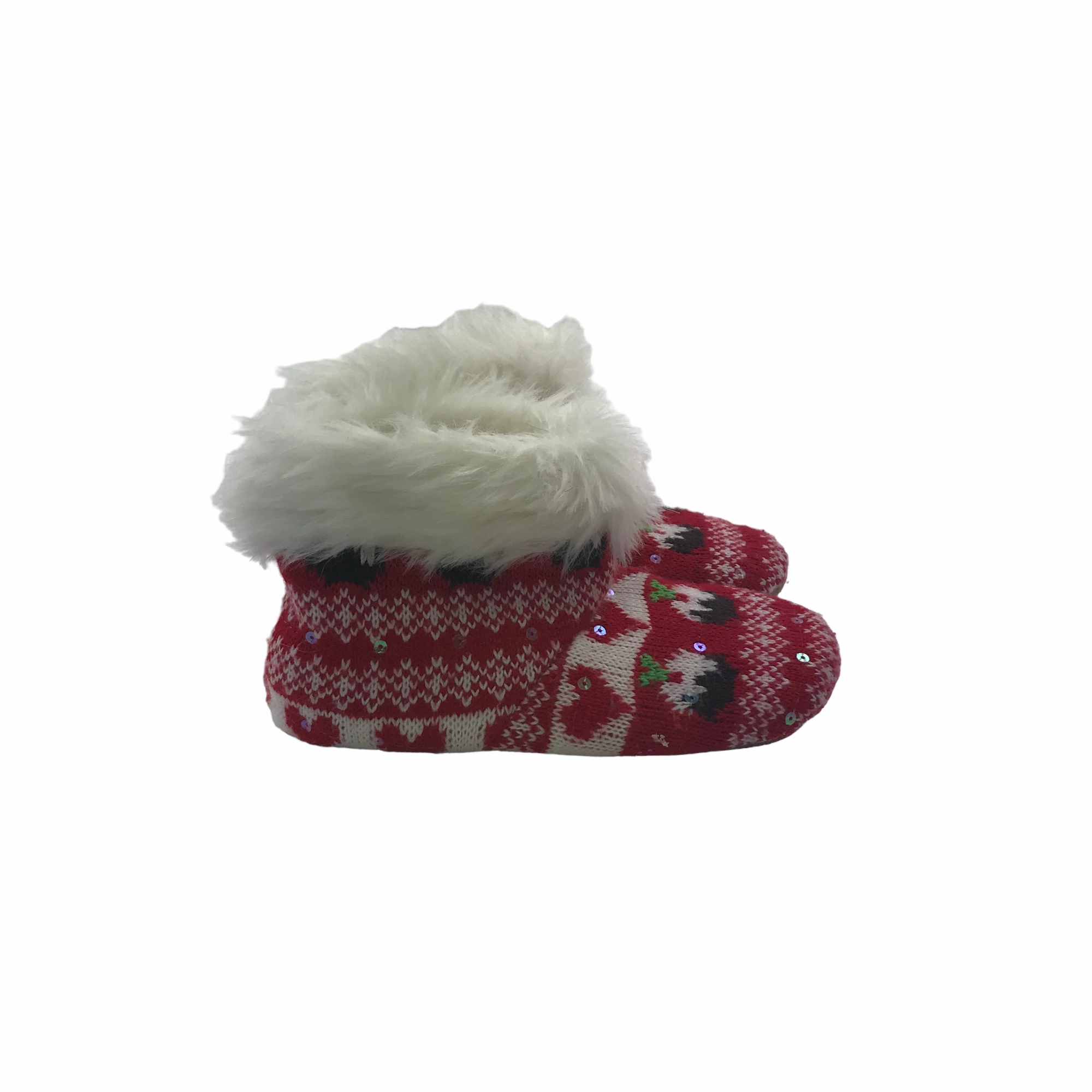 Dark Slides Primark Red Xmas Pattern Slippers Shoe Size 13 jr