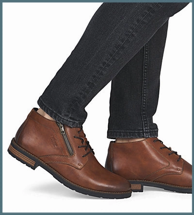 RIEKER SIMON 1409 ZIP BOOT Wide Toe Box Work Boots