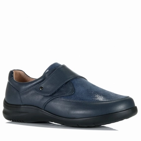 Klouds Jordyn Navy Print Stretch Business Casual Walking Shoes