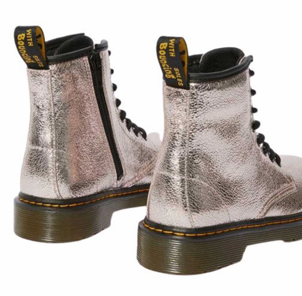 DR.MARTENS 1460 Crinkle Metallic Kids | Pink Salt (25652984) Cowboy Boots With Suit
