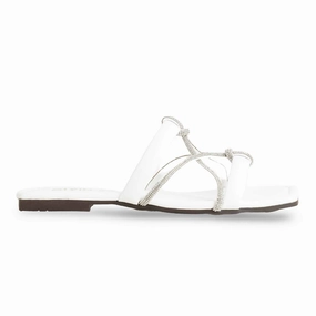 White Casual Women Slipper CL2024 Beige Flat Shoes