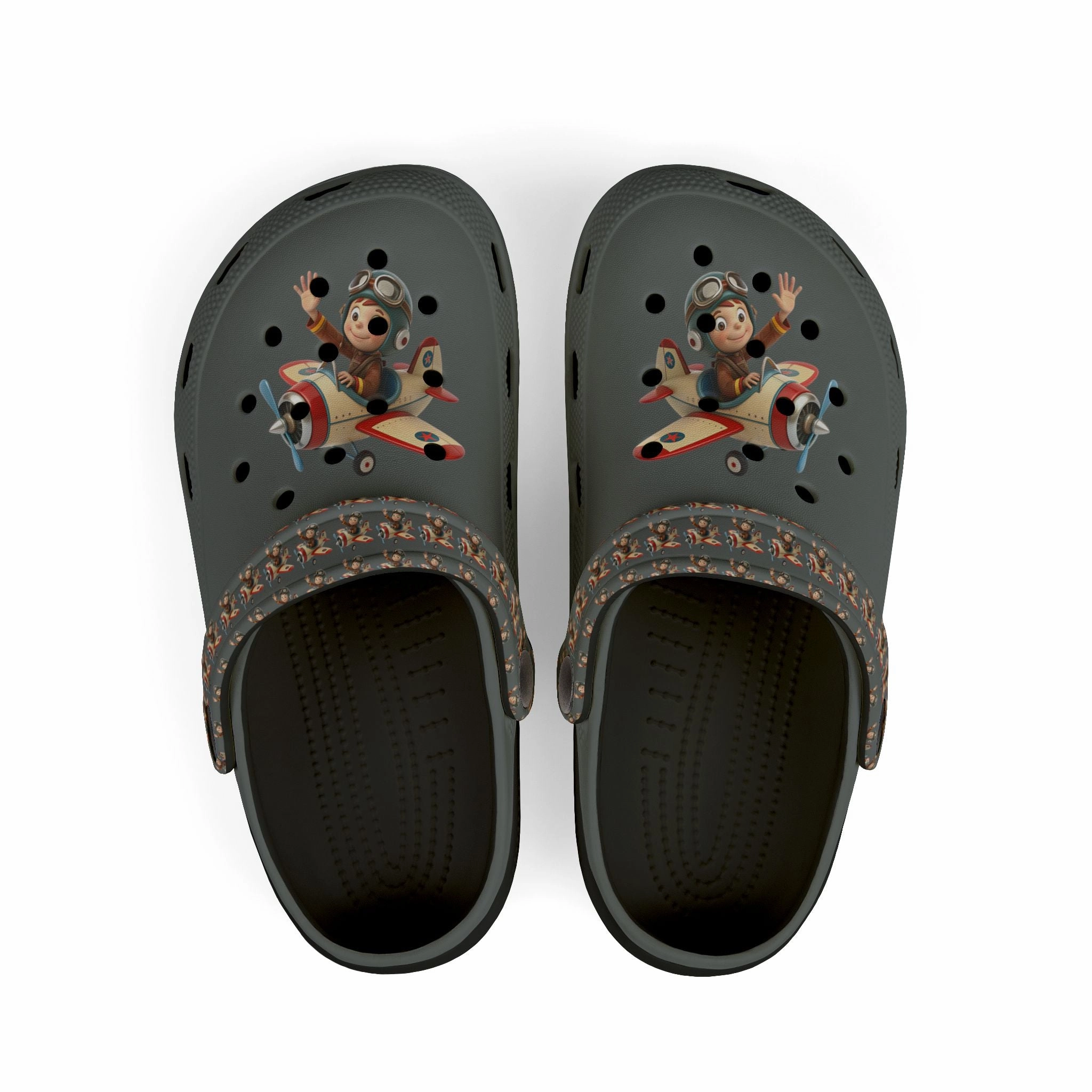 Kid's Fun Foam Clogs - Playful Aviation Theme, Lightweight Slip-On Shoes for Kids, Perfect for Summer Play, Beach Trips, and Outdoor [...] And Sneakers Different Skate