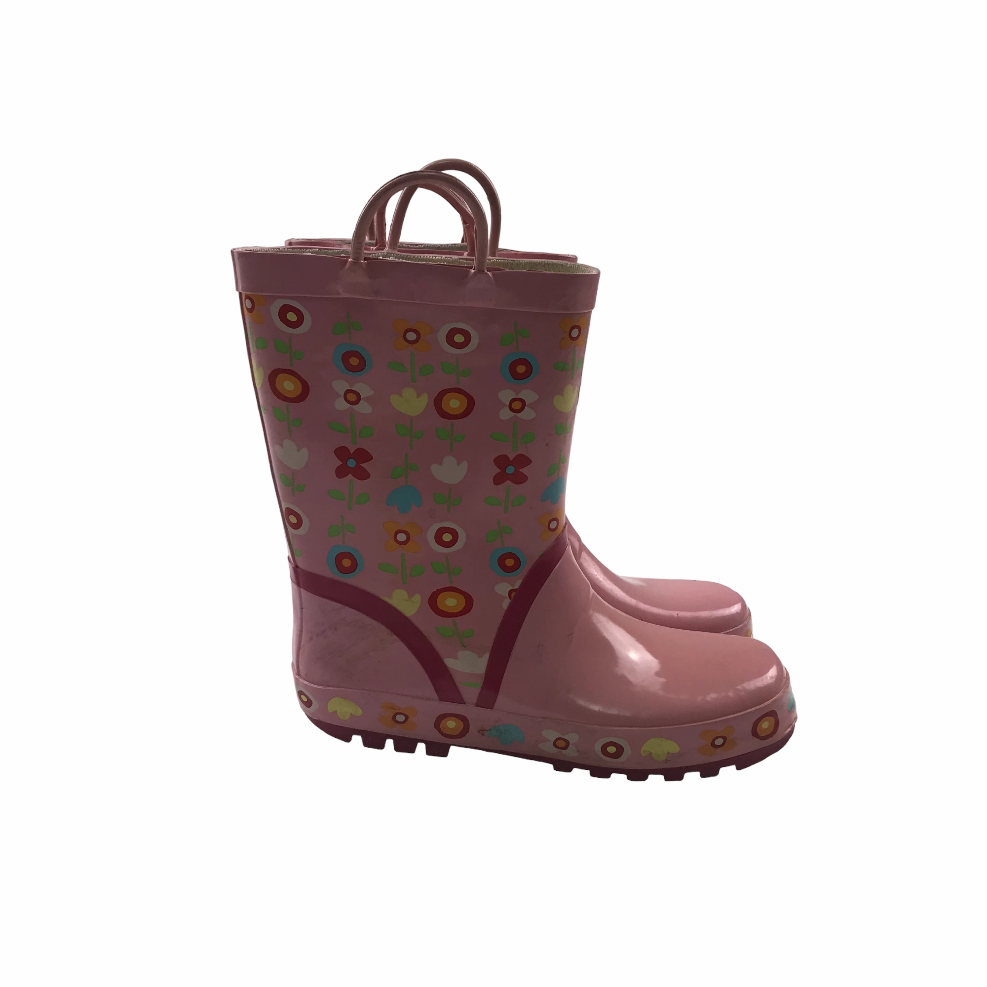 Pink Floral Wellies Shoe Size 1.5 Wild West Boots