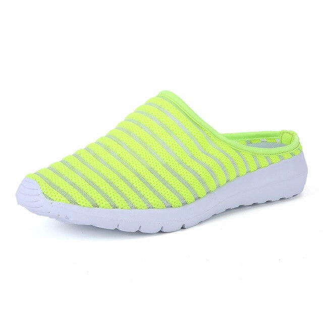 Good Shoes For Flat Footed People| EOFK Summer Women Slippers Casual Soft Comfortable Mesh Outside Flat Slides Half Beach White Flip Flops Woman