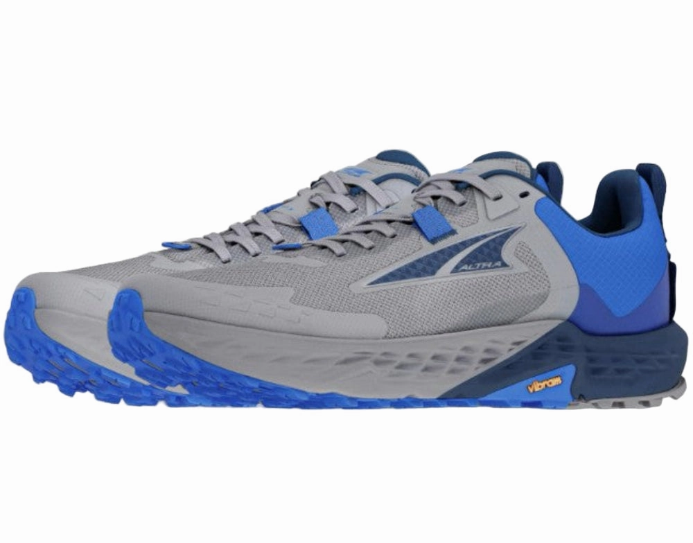 Non Leather Casual Shoes Altra Timp 5 Trail Running shoes For Men, Gray/Blue