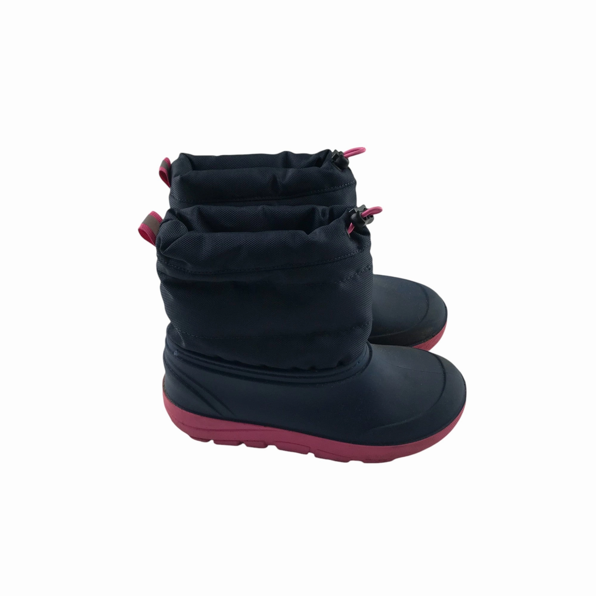 Winter boots shoe size UK 13 junior navy and pink waterproof Quality Boots