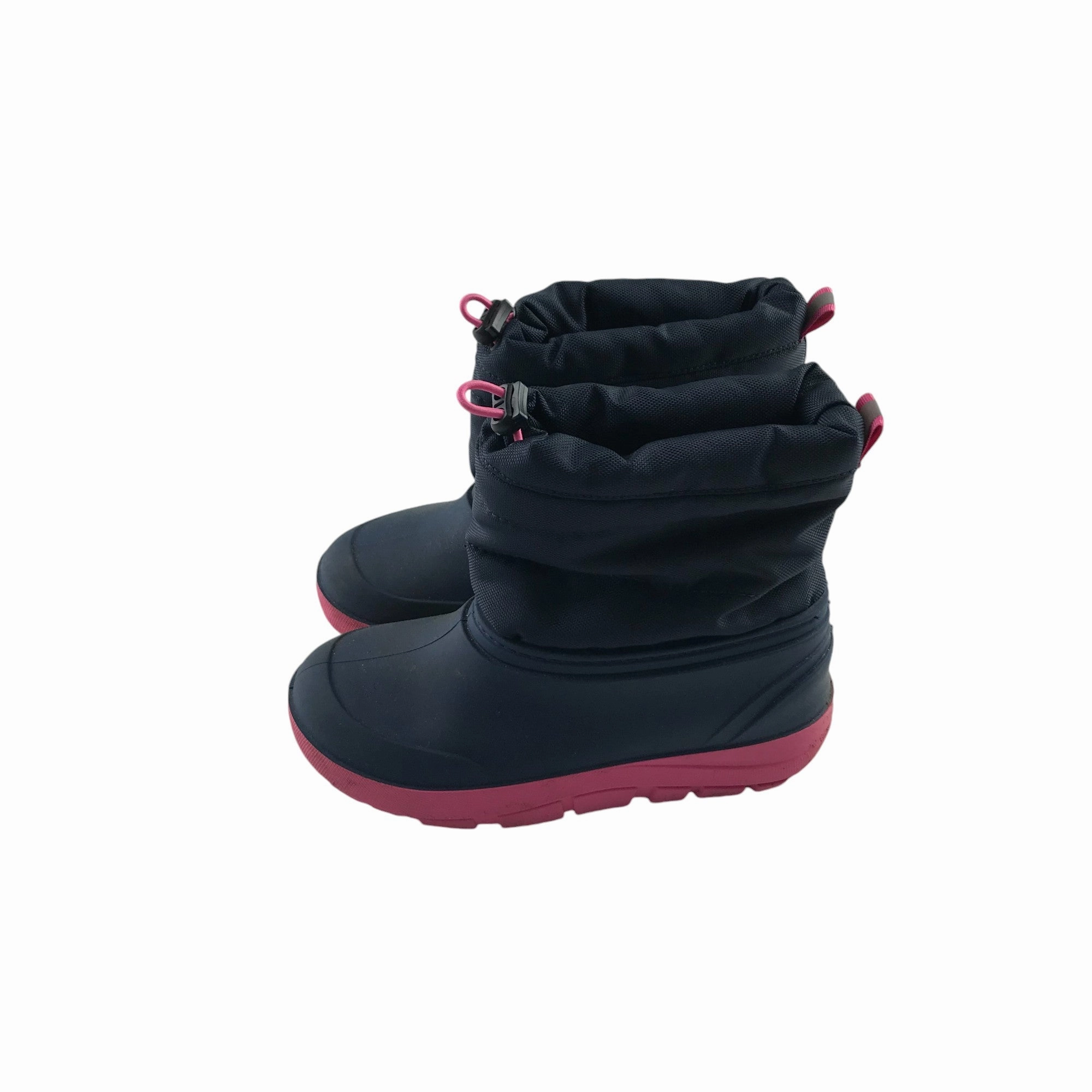 Dresses And Short Boots Winter boots shoe size UK 13 junior navy and pink waterproof