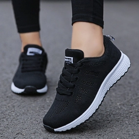 With Good Arch Support  Walking Women Casual Shoes Fashion Breathable Walking Mesh Flat Shoes Sneakers Women 2020 Gym Vulcanized Shoes White Female Footwear