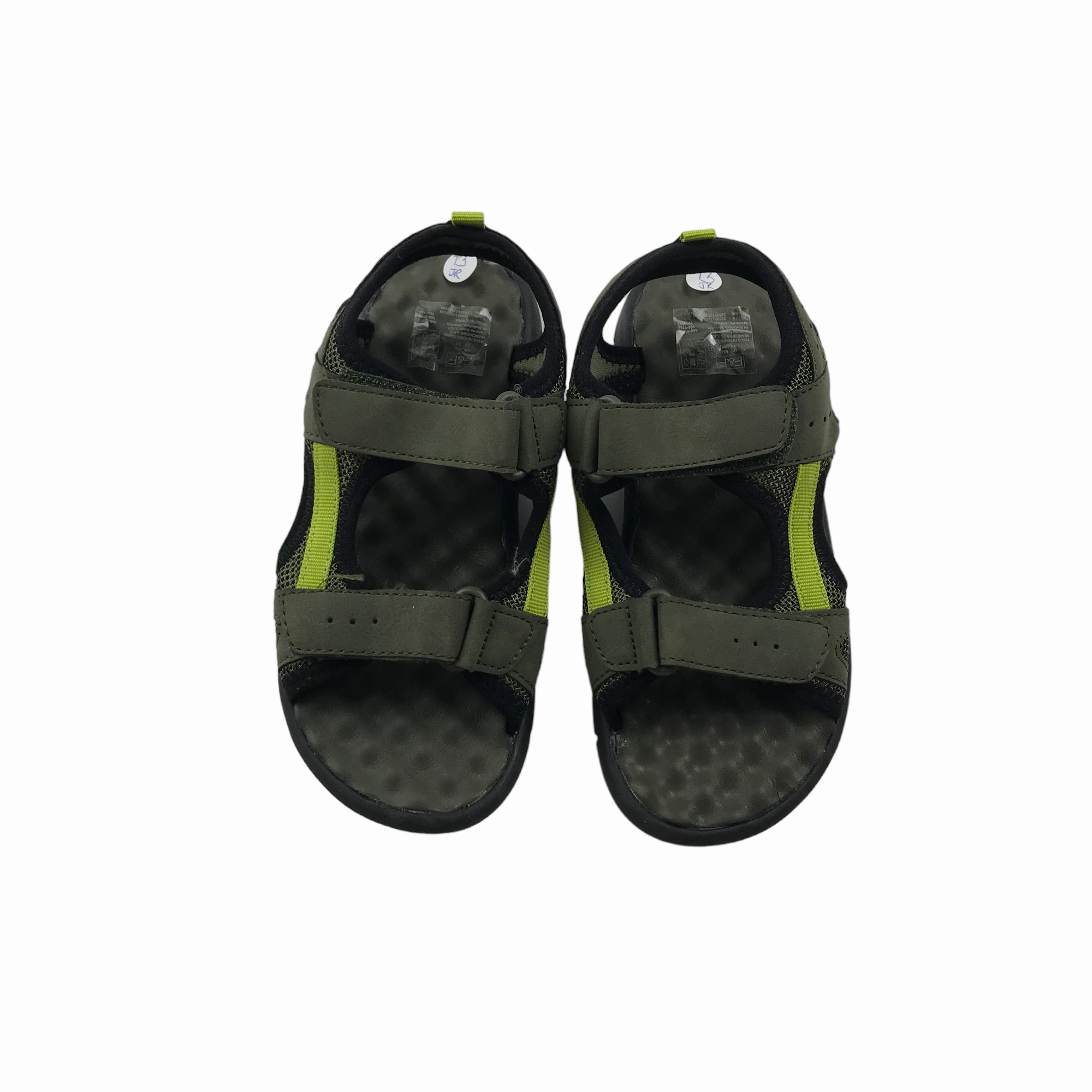 F&F Khaki Green Walking Sandals Shoe Size 13 Junior Jelly Shoes Sandals