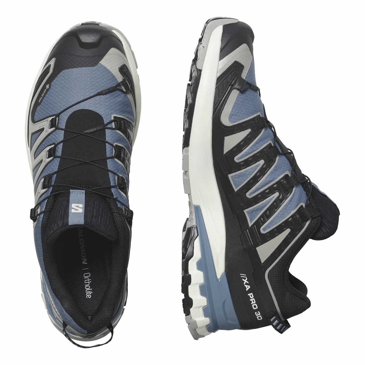 Waterproof Shoes With Wide Toe Box Salomon Men's Xa Pro 3D V9 GTX Waterproof Sneaker Shoes Flint Stone/Black/Ghost Gray