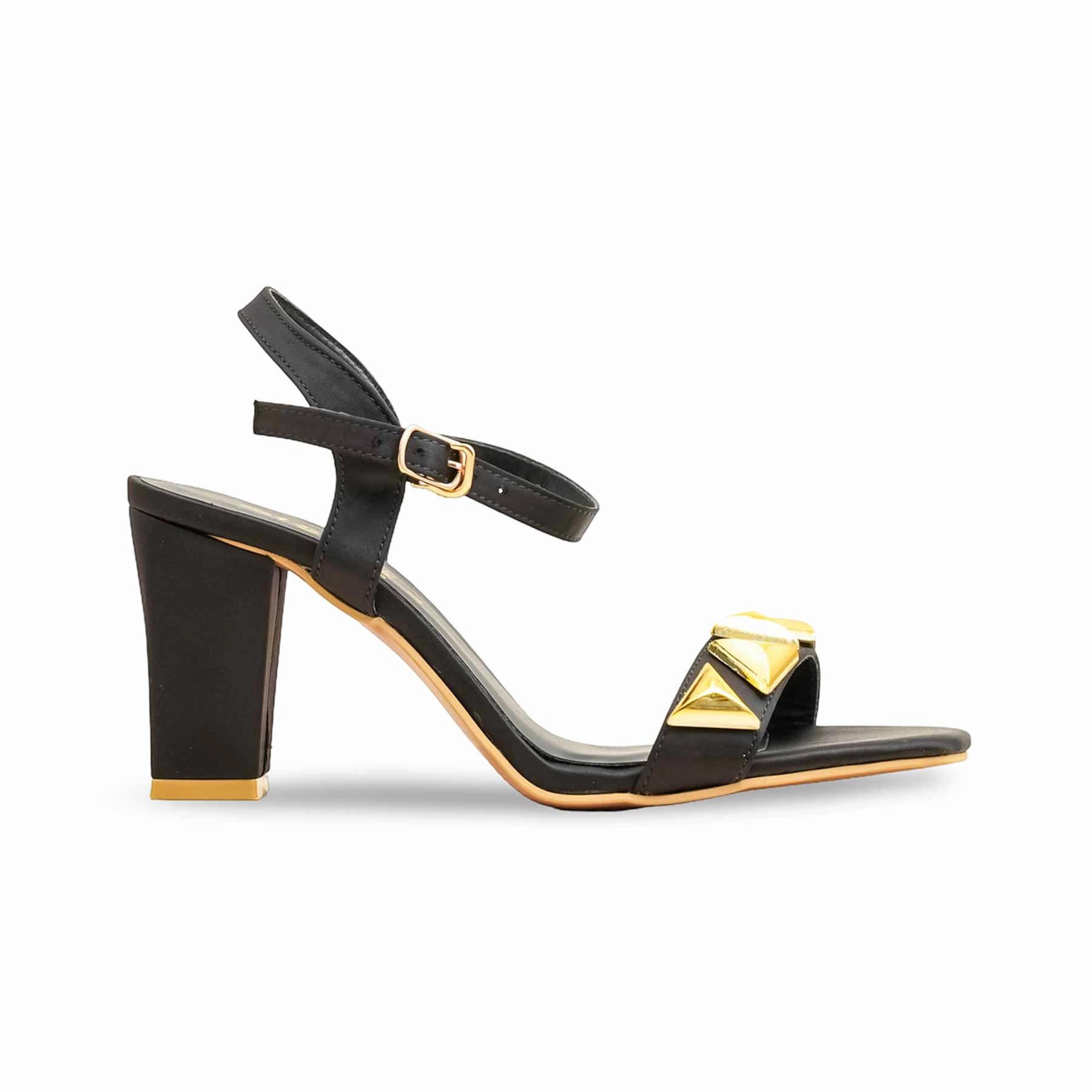 High Heels Toe Cleavage Black Formal Sandal FR5467