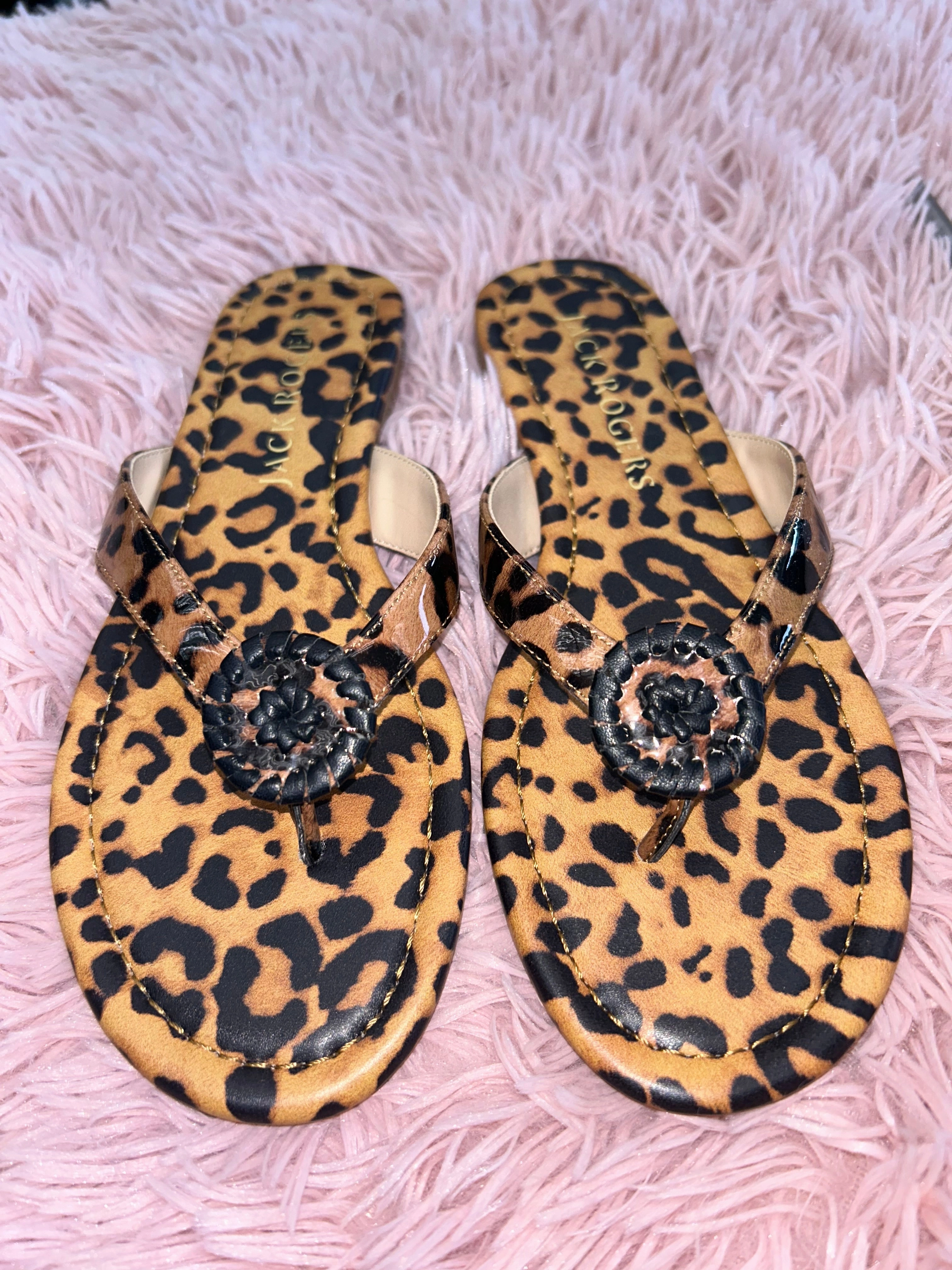 Sandals Flip Flops By Jack Rogers In Animal Print, Size: 7 Some Of The Best Memories Are Made In Flip Flops