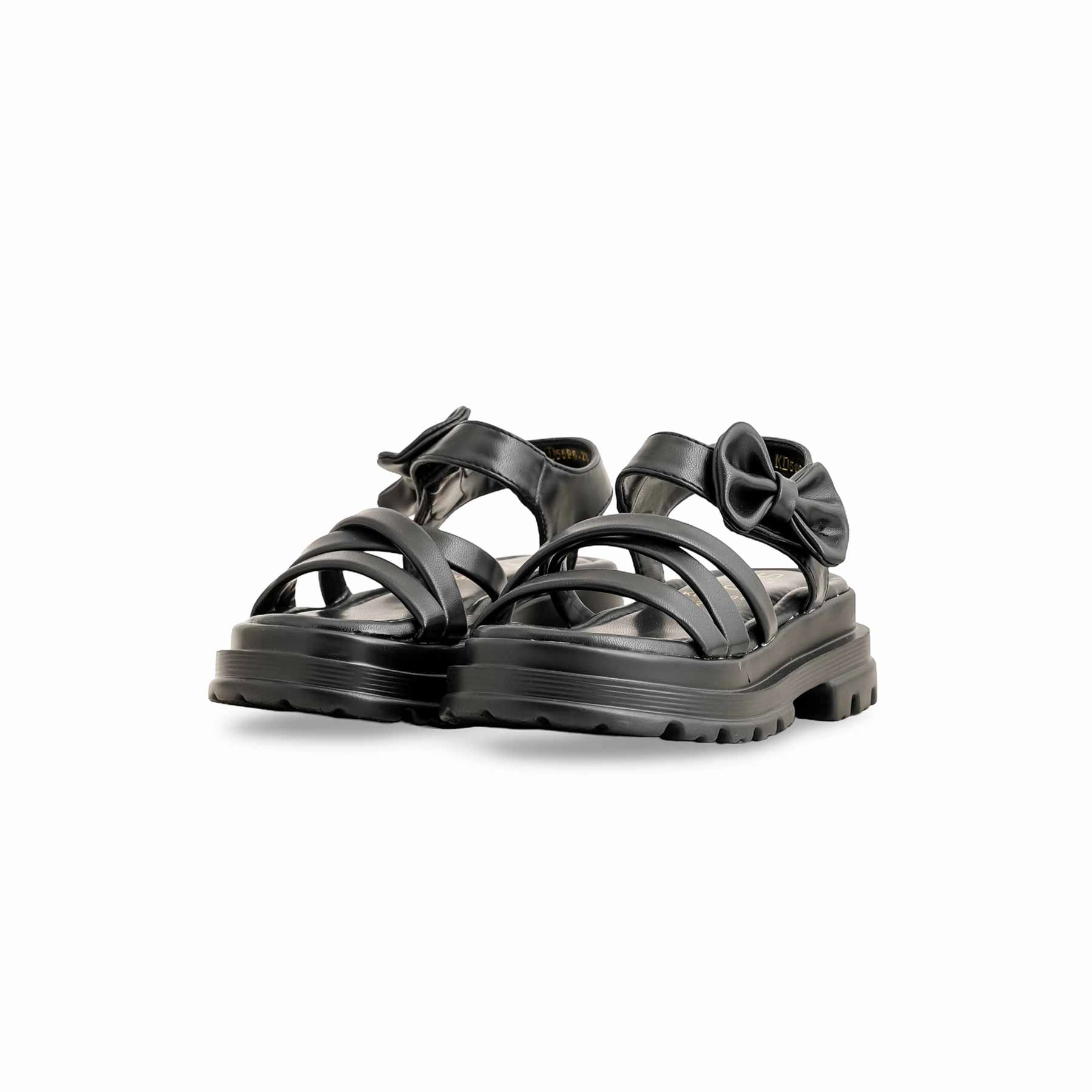 Girls Black Formal Sandal KD5696 White Platform Slides