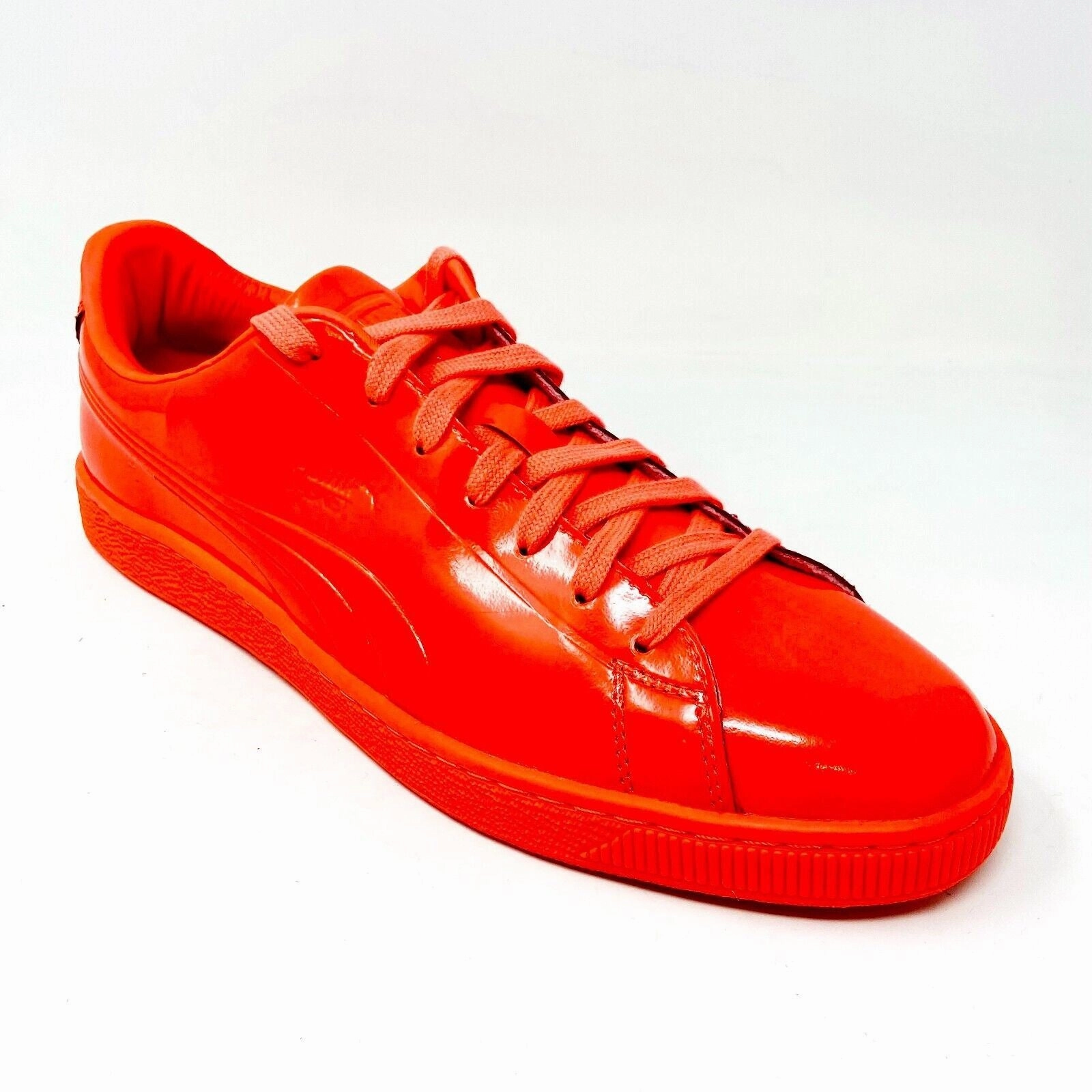 Puma Basket Classic Patent Emboss Red Blast Mens Casual Shoes 362035 01 Platform Casual Shoes
