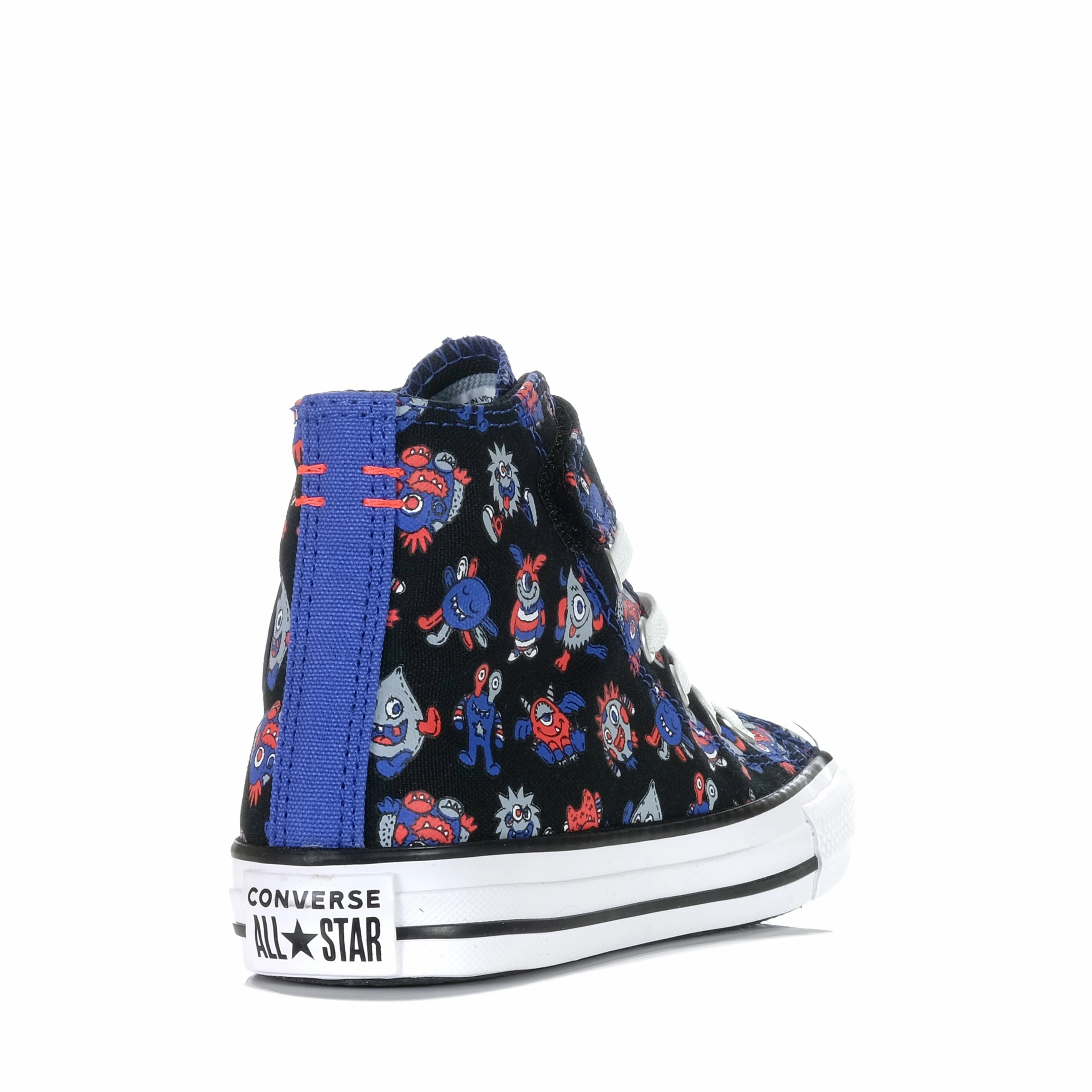 Converse Chuck Taylor Kids Monster Mashup 1V Hi Black/Blue Flame Cowboy Boots That Lace Up