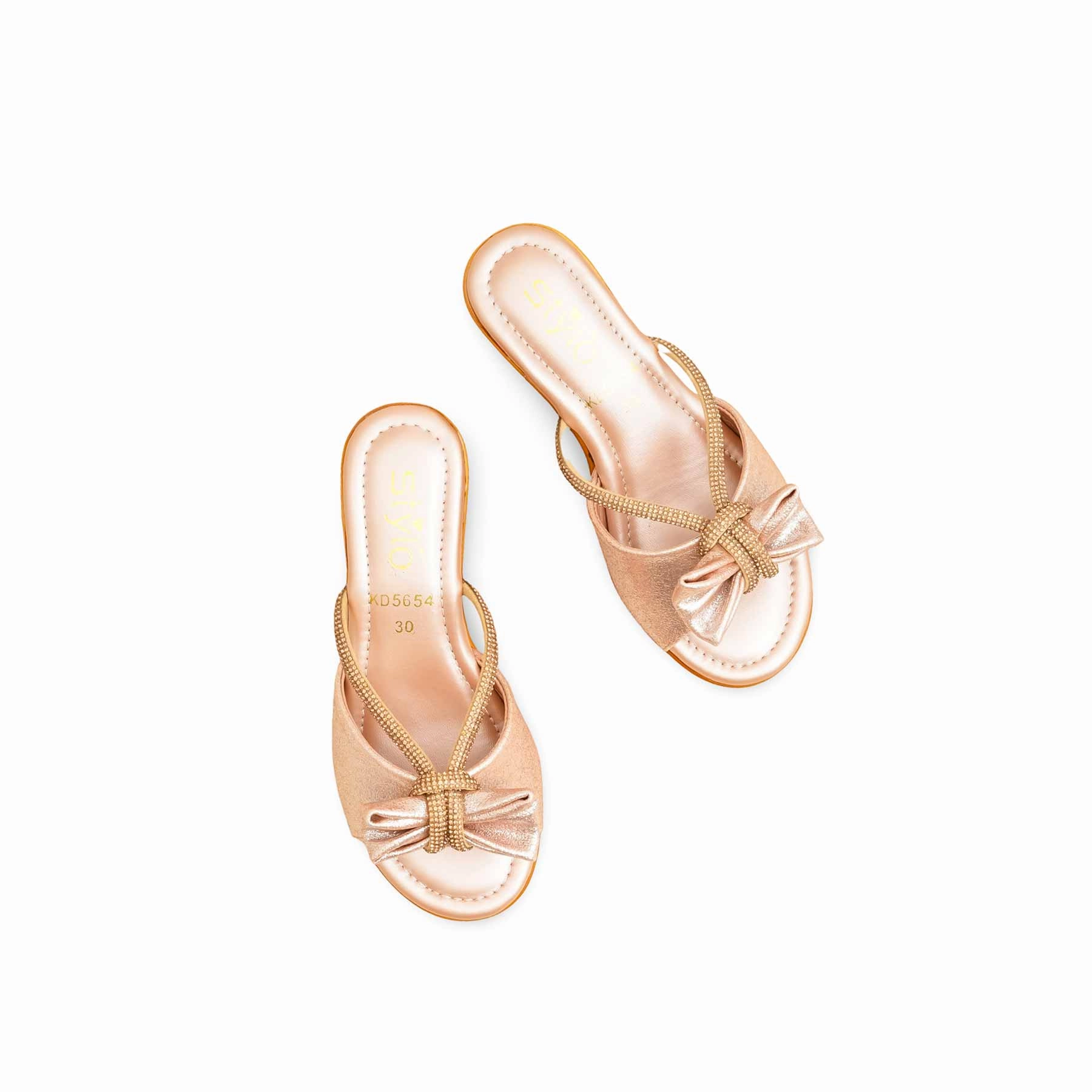 Sandals Church Girls Golden Fancy Slipper KD5654