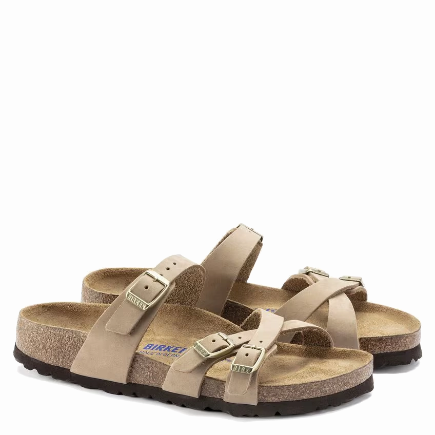 Franca Soft Footbed Sandcastle Nubuck (Women) Gold Flat Lace Up Shoes