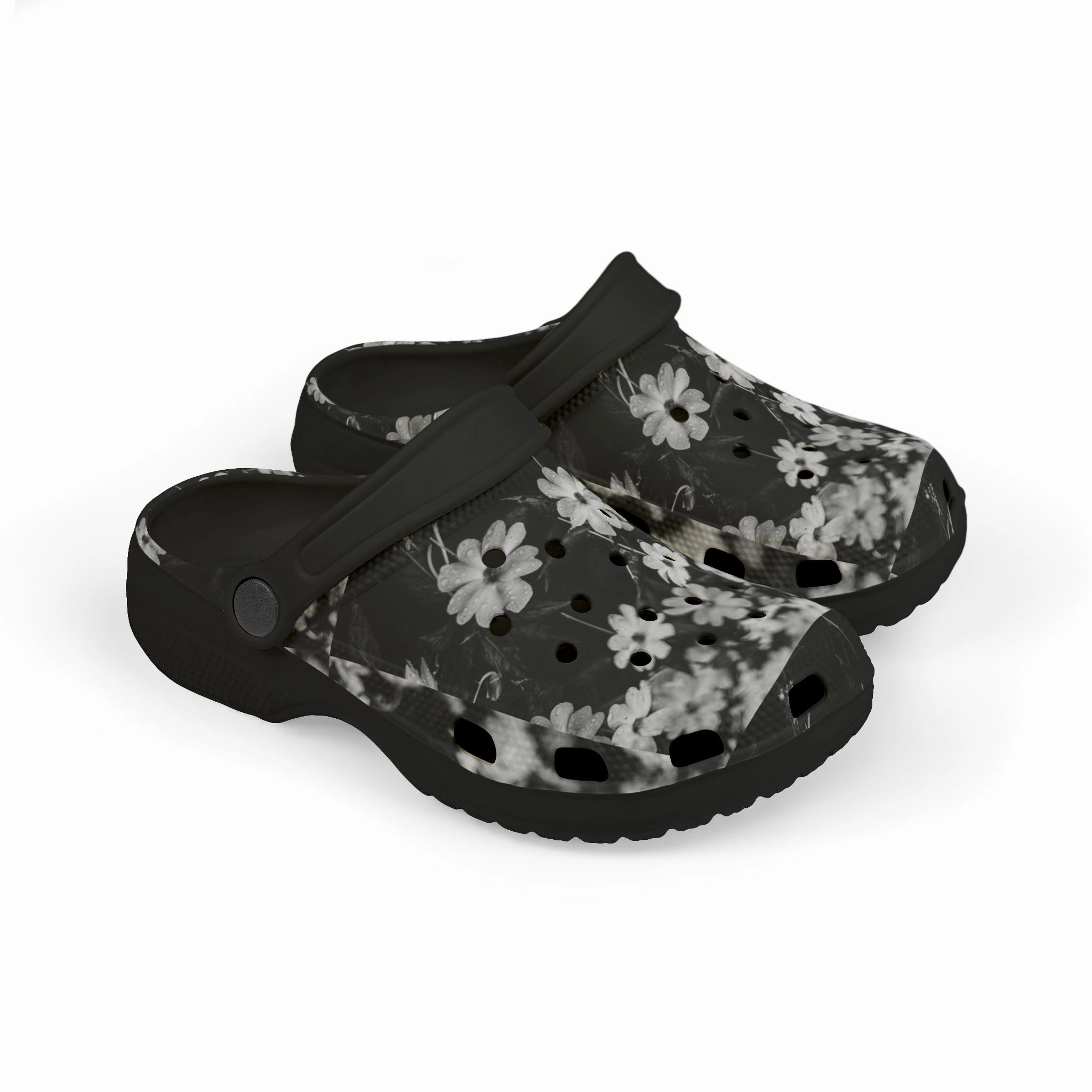 Gold Slides Floral Kid's Clogs, Cute Garden Shoes, Kids Outdoor Footwear, Summer Play Clogs, Toddler Garden Clogs