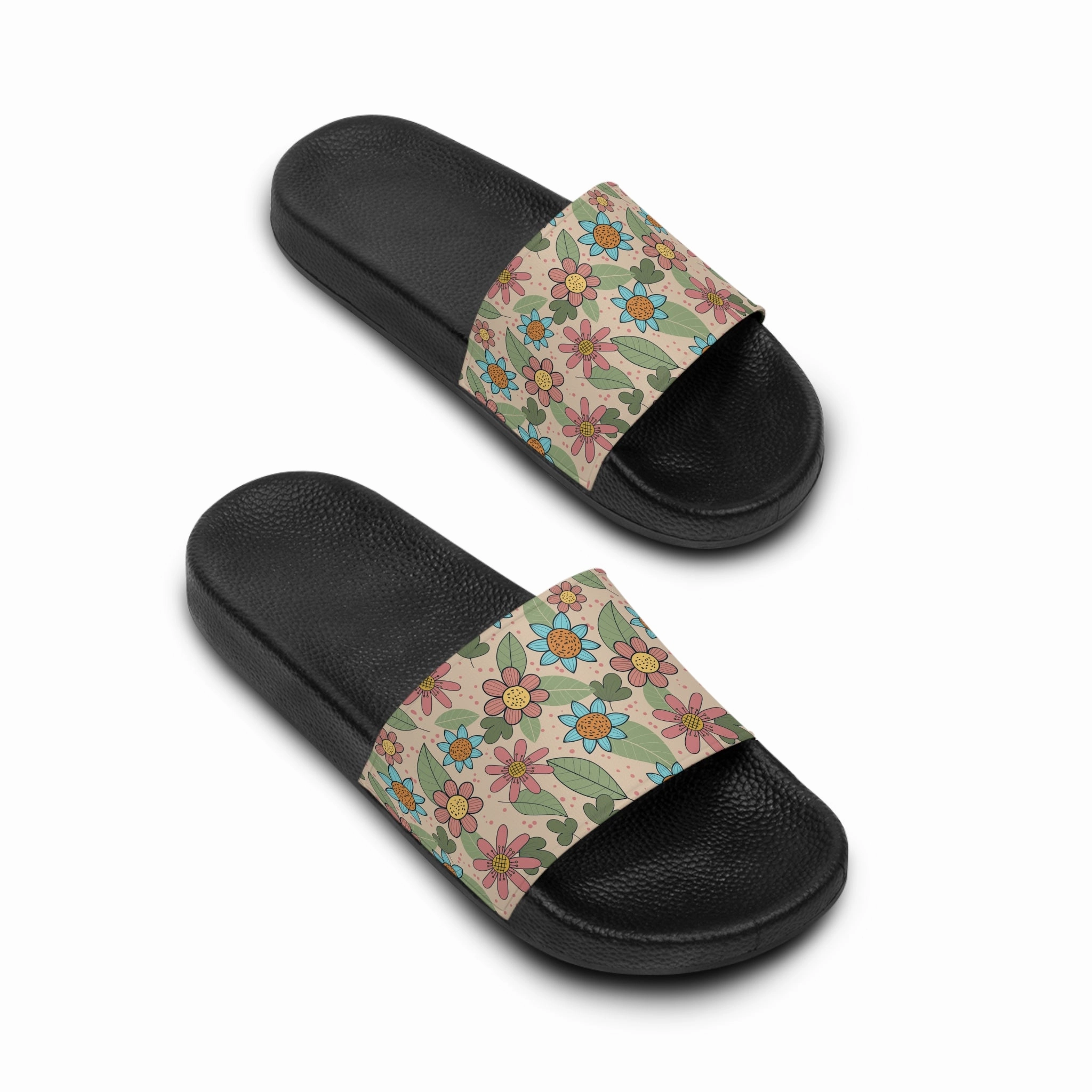Floral Women's Slide Sandals, Summer Footwear, Beach Slides, Comfortable Slip-Ons, Gift for Her Saint Lucia Sandals Grande