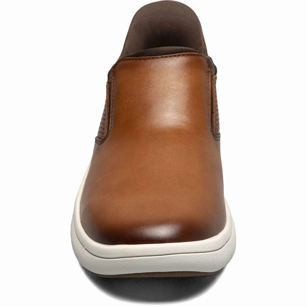 Casual Low Heel Shoes Florsheim Fleet Cognac Plain Toe Slip-On Men's Sneaker