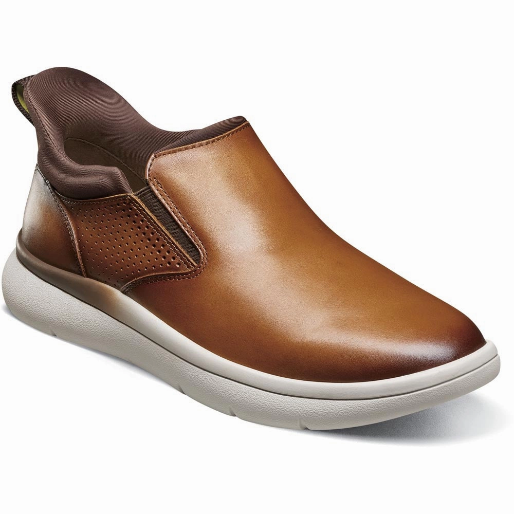 Dxl Casual Shoes Florsheim Fleet Cognac Plain Toe Slip-On Men's Sneaker