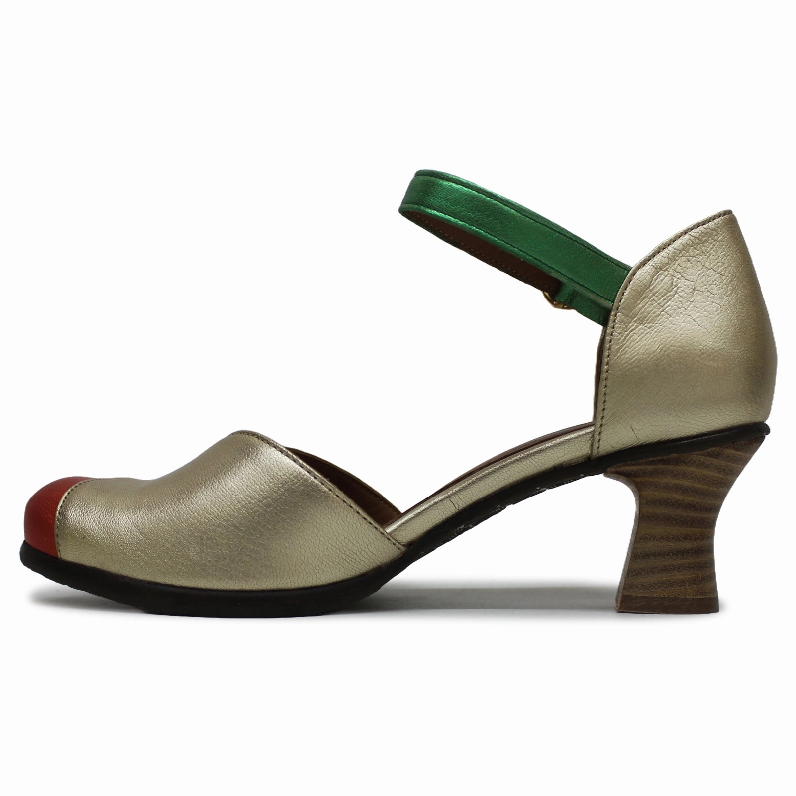 Skechers Slip In Sandals Fly London BESH087FLY Idra Leather Women's Gold Red Green Heels Sandals