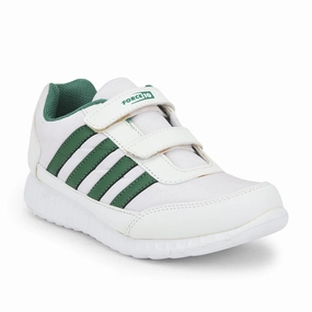 Force 10 Green Non Lacing Uniform School Shoes For Kids 9906-90SV By Liberty Shoes For Formal And Casual Wear