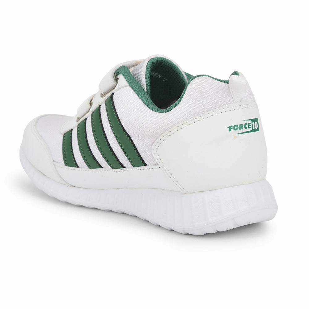Force 10 Green Non Lacing Uniform School Shoes For Kids 9906-90SV By Liberty Trotter Casual Shoes