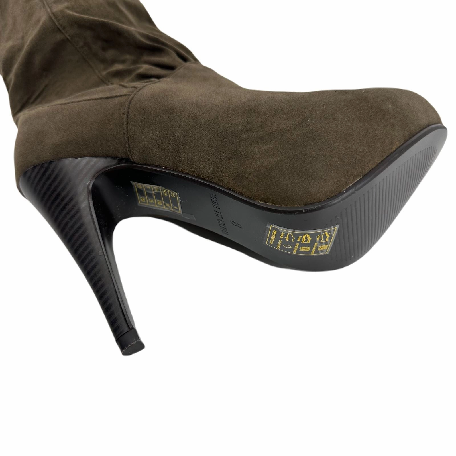 Forever 21 Taupe Dark Brown Knee High Womens Heel Stiletto Casual Boots High Heel Models