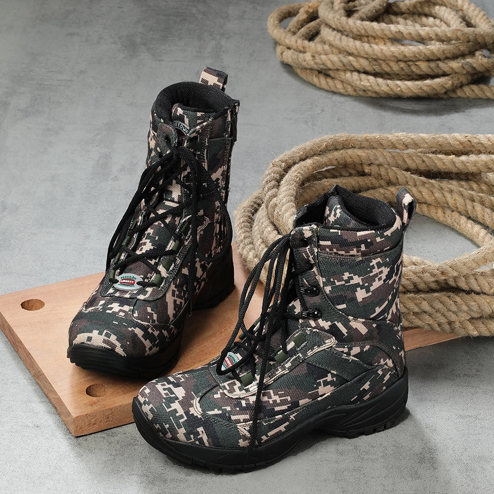 Freedom Olive Green Casual Lacing Defence Jungle Boot For Men JUNGLEKING By Liberty Mid Top Casual Shoes