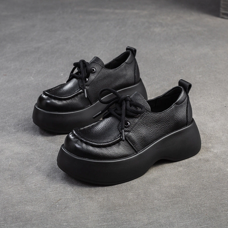 Leather Casual Shoes Australia Women Minimalist Soft Leather Thick Soled Casual Shoes